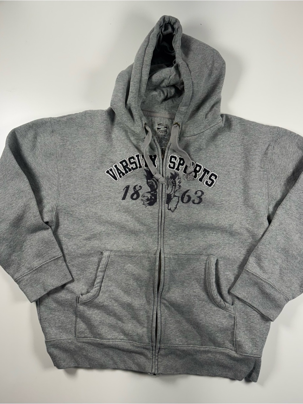 Men's Gray Zip-Up Hooded Jacket